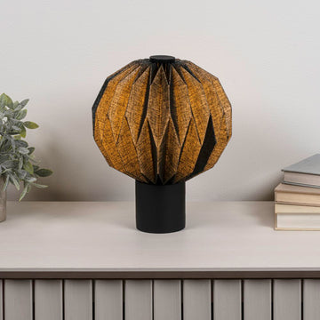 Quincy 11" Modern Minimalist Paper Pleated Orb Accent LED Table Lamp